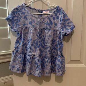Cat & Jack Kids Blue Patterned Short Sleeve Top